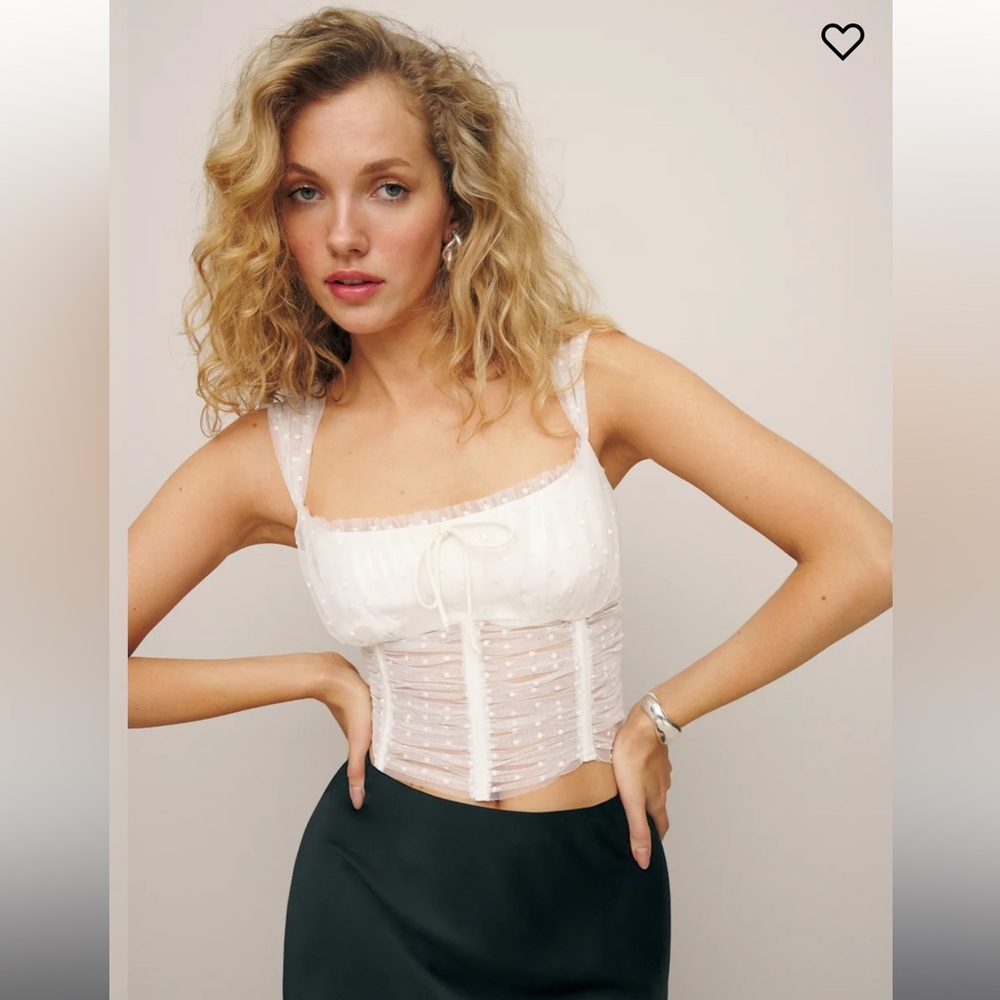 Reformation Aubrielle Top Ivory - Size 10